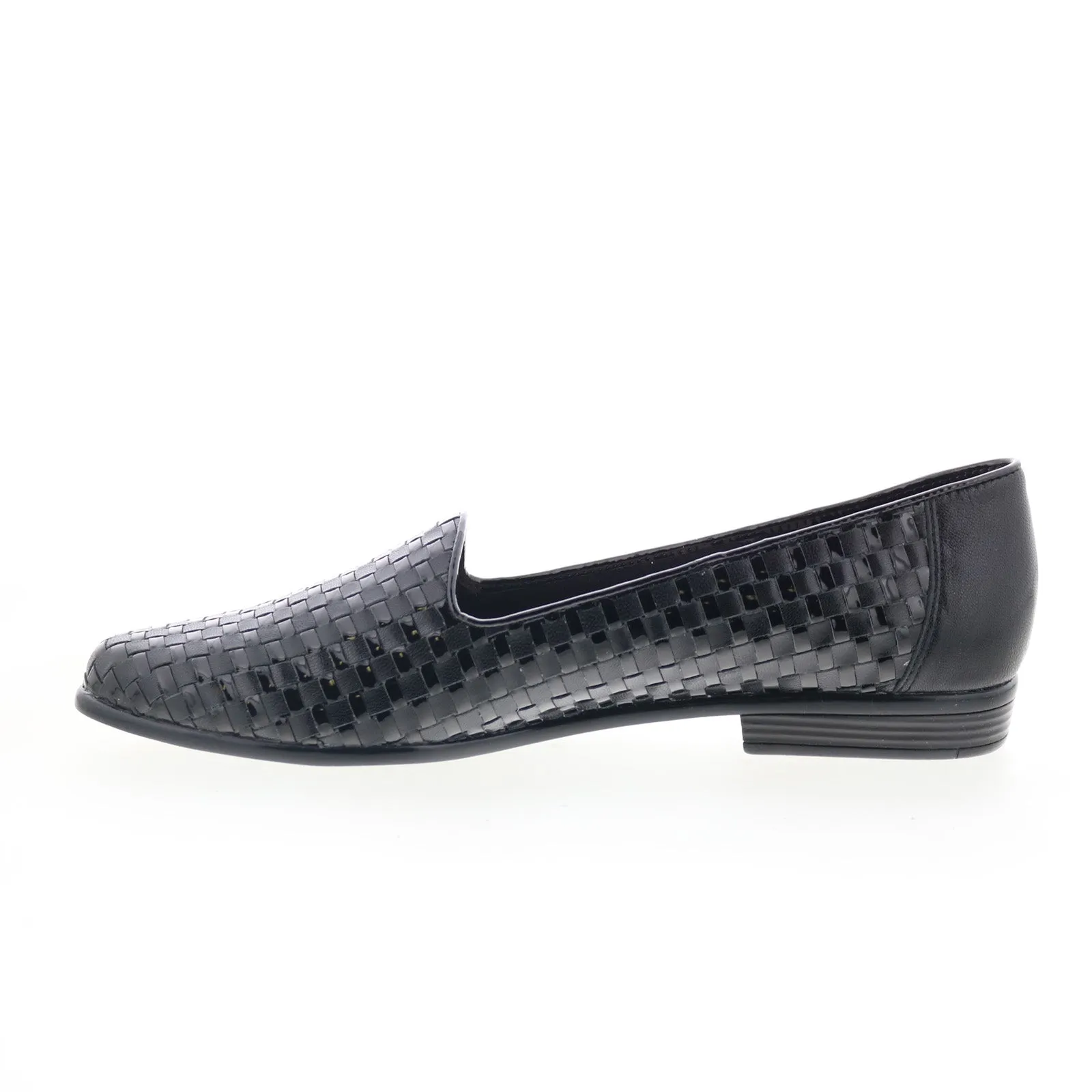 Trotters Liz T5158-007 Womens Black Narrow Leather Loafer Flats Shoes