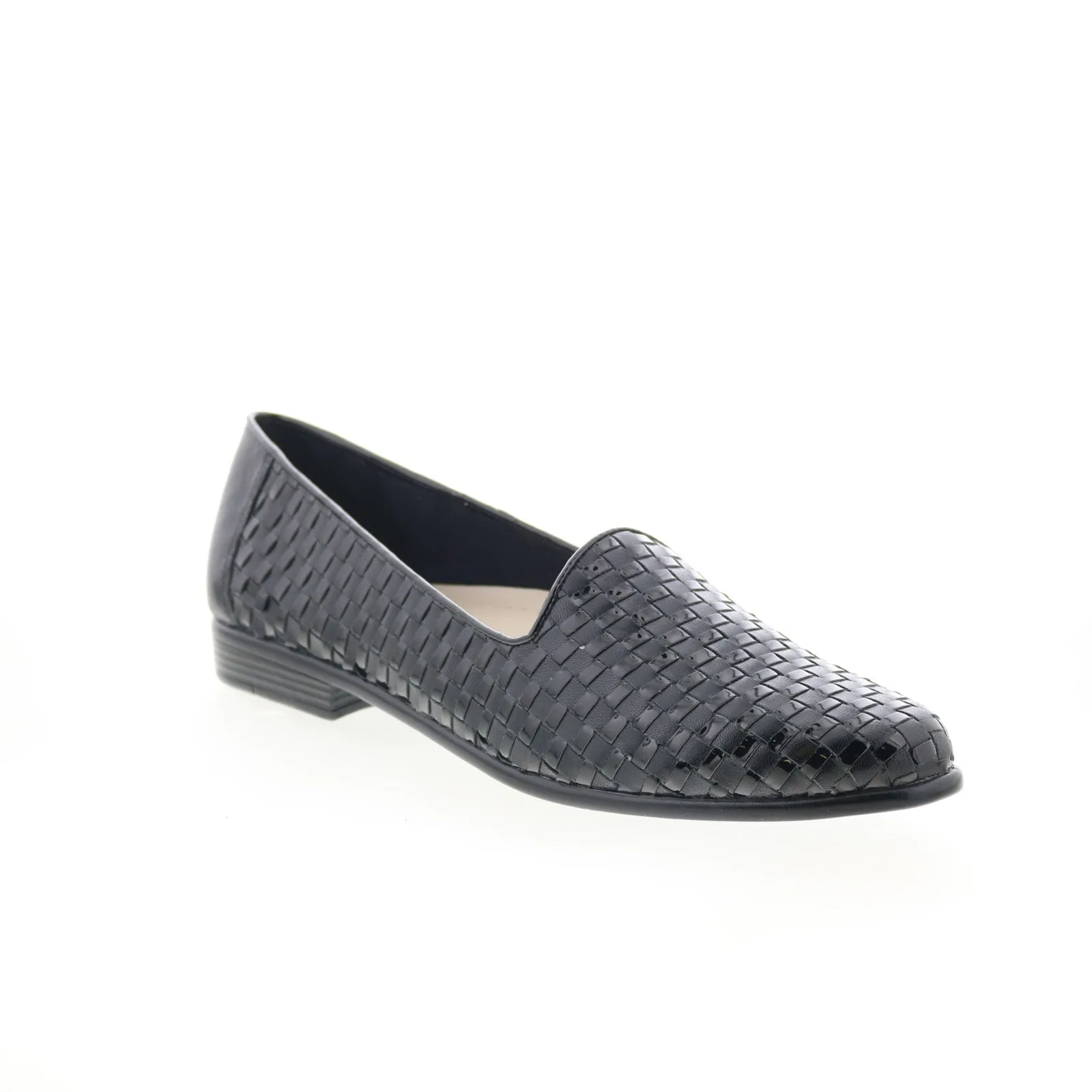 Trotters Liz T5158-007 Womens Black Narrow Leather Loafer Flats Shoes