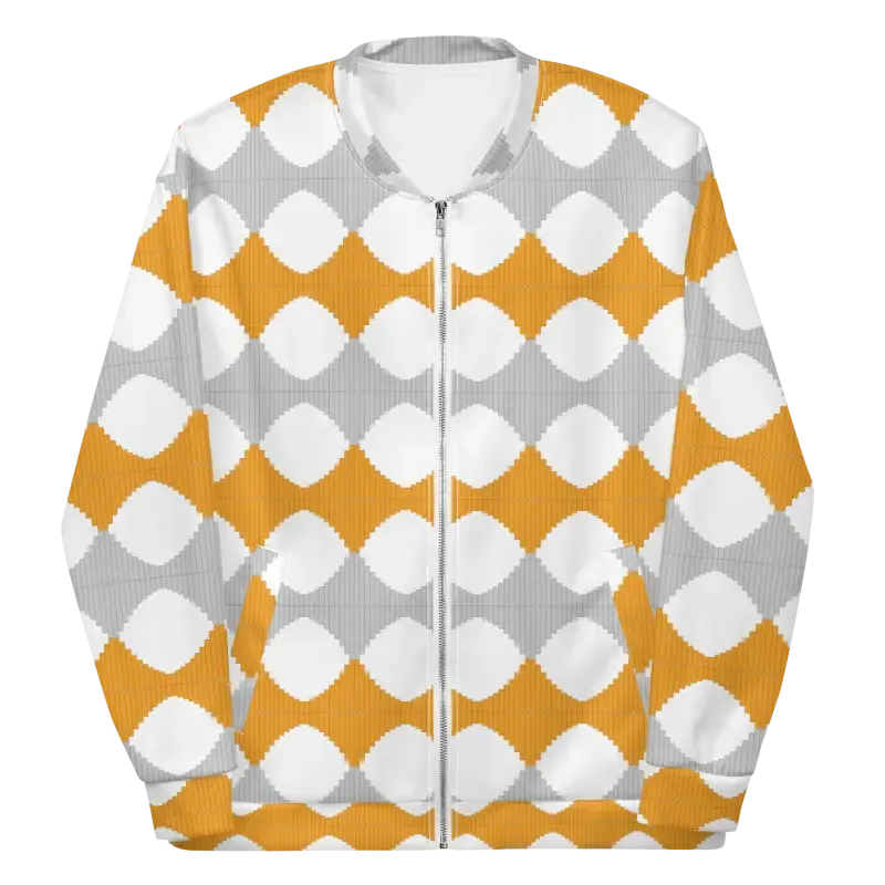 Turn Heads in a Yellow Pattern Bomber Jacket