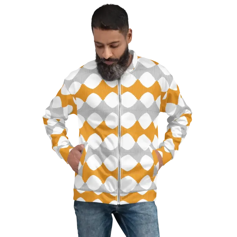 Turn Heads in a Yellow Pattern Bomber Jacket