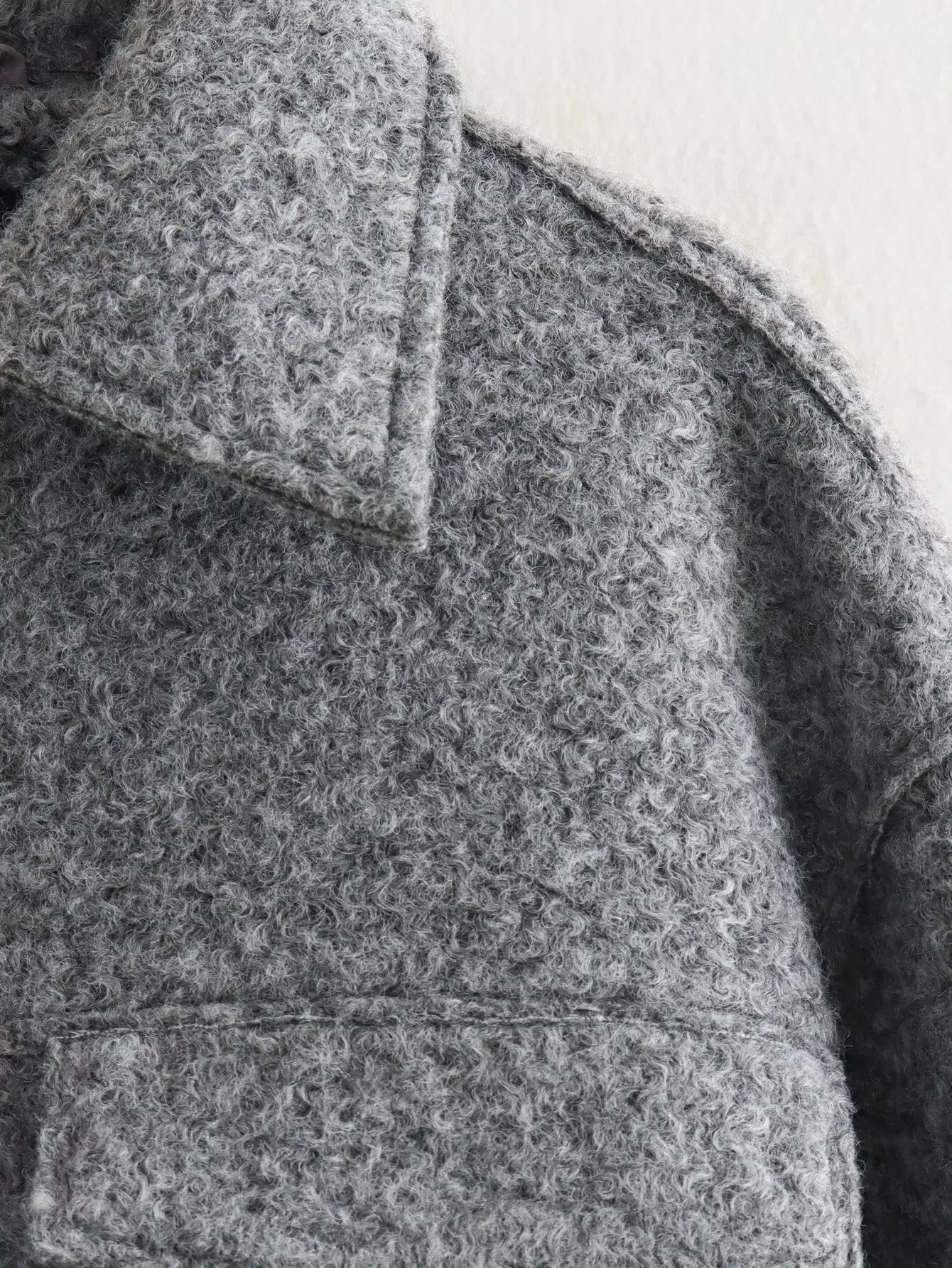 Tweed Cropped Zip-Up Jacket – Women’s Streetwear for Autumn/Winter
