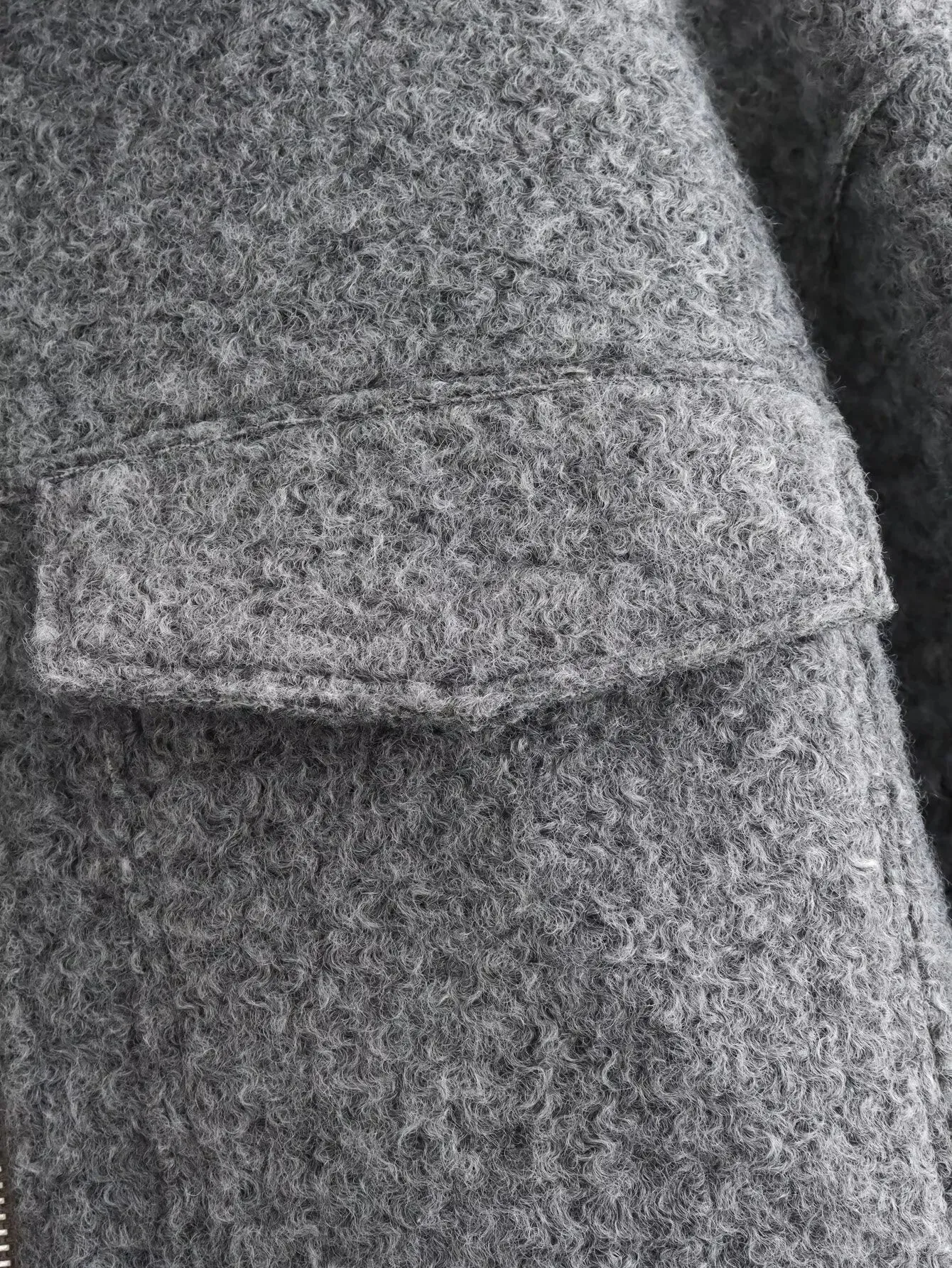 Tweed Cropped Zip-Up Jacket – Women’s Streetwear for Autumn/Winter