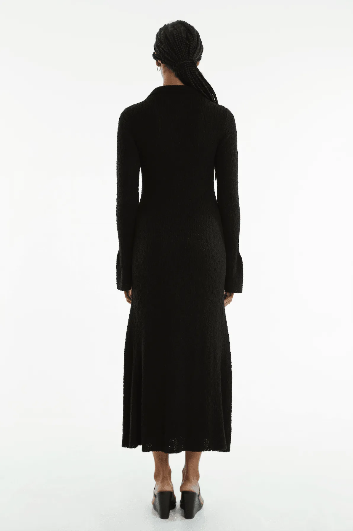 UNBOUND KNIT SHIRT DRESS | BLACK