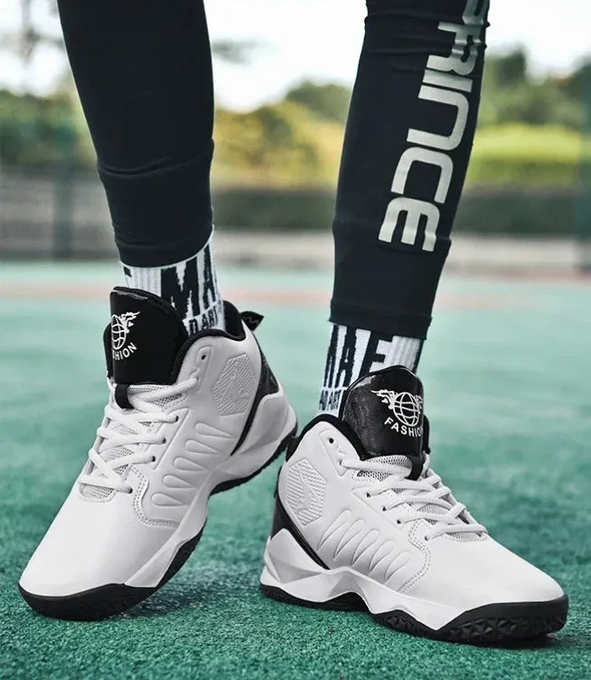 Unisex White Basketball and Casual Running Performance Shoes