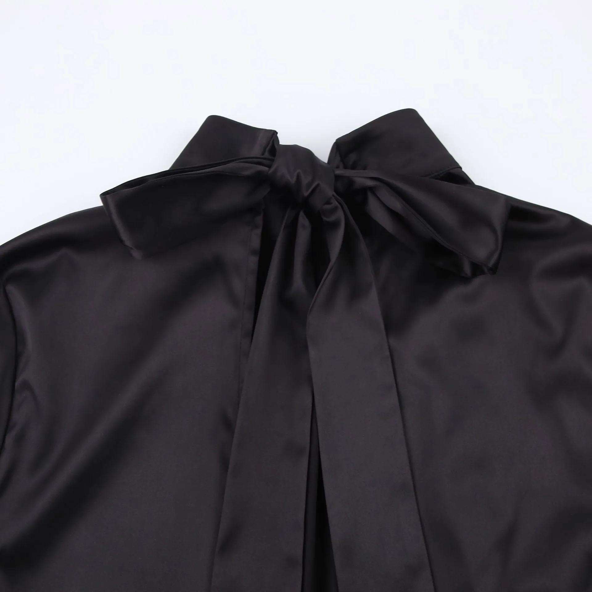 V-neck High Collar Satin Bodycon Mini Dresses