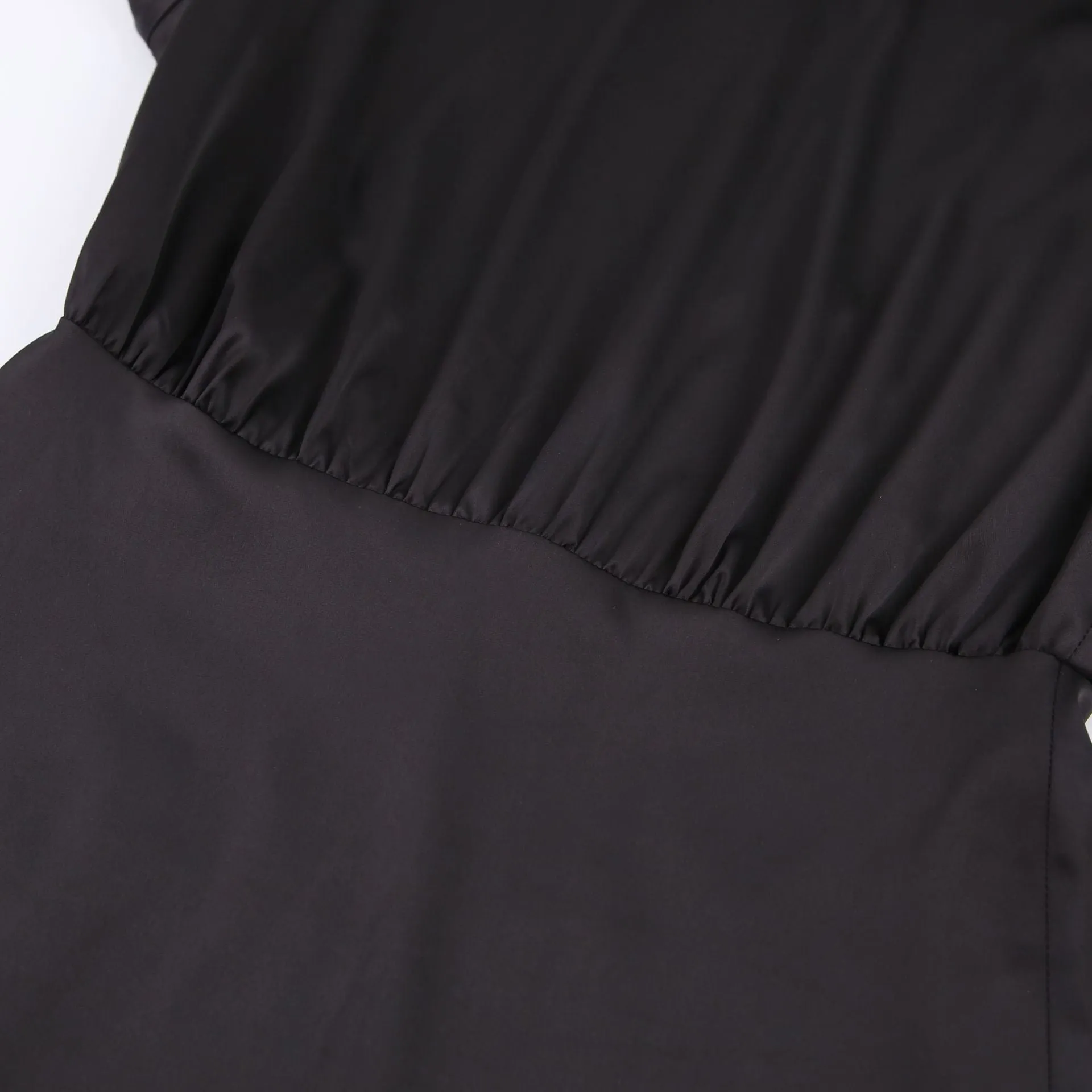 V-neck High Collar Satin Bodycon Mini Dresses