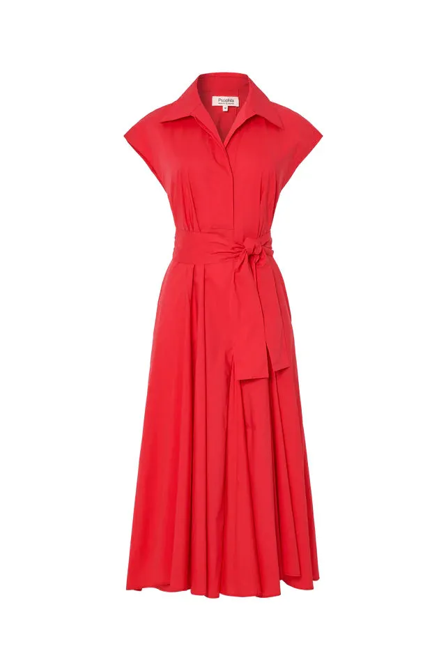 V-Neck Midi Shirt Dress