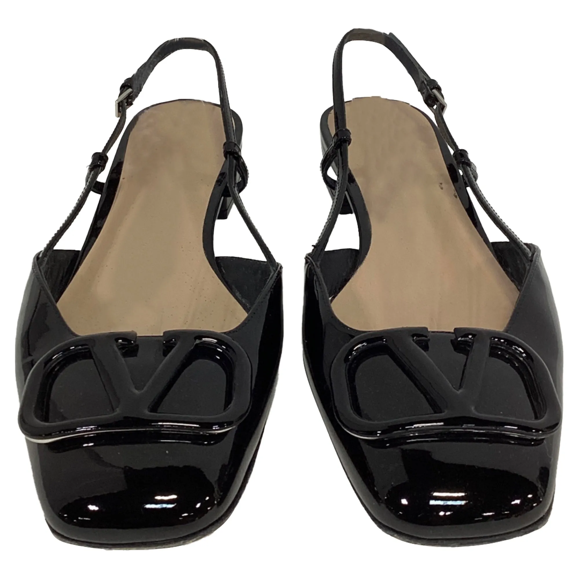 Valentino Garavani VLogo Ballet Flats in Black Leather
