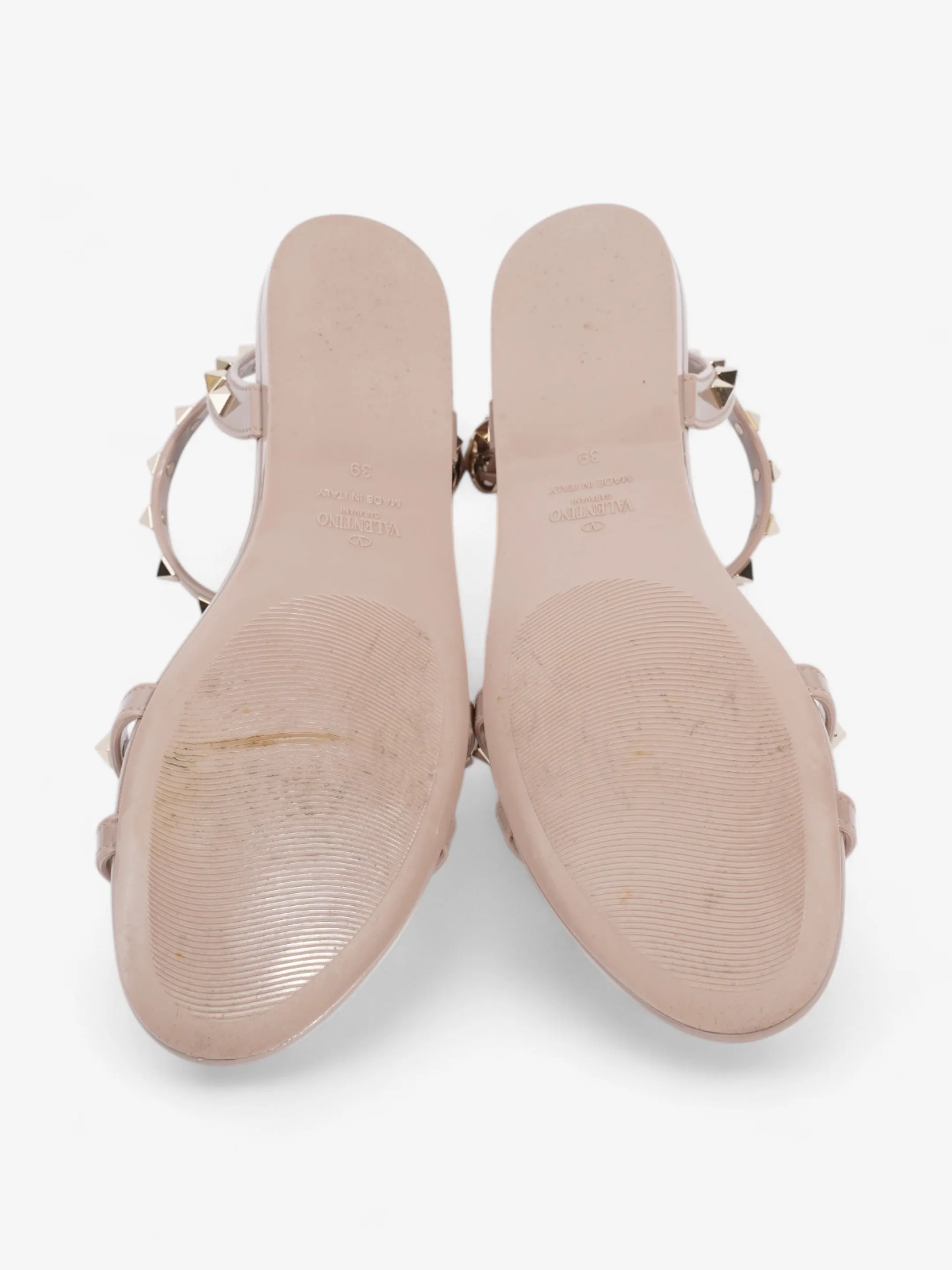 Valentino Rockstud Gladiator Sandals Blush Rubber EU 39 UK 6
