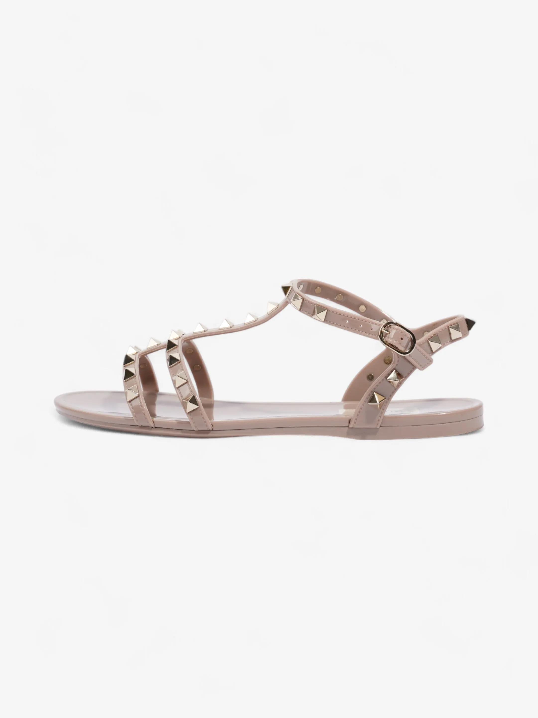 Valentino Rockstud Gladiator Sandals Blush Rubber EU 39 UK 6