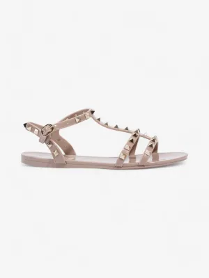 Valentino Rockstud Gladiator Sandals Blush Rubber EU 39 UK 6