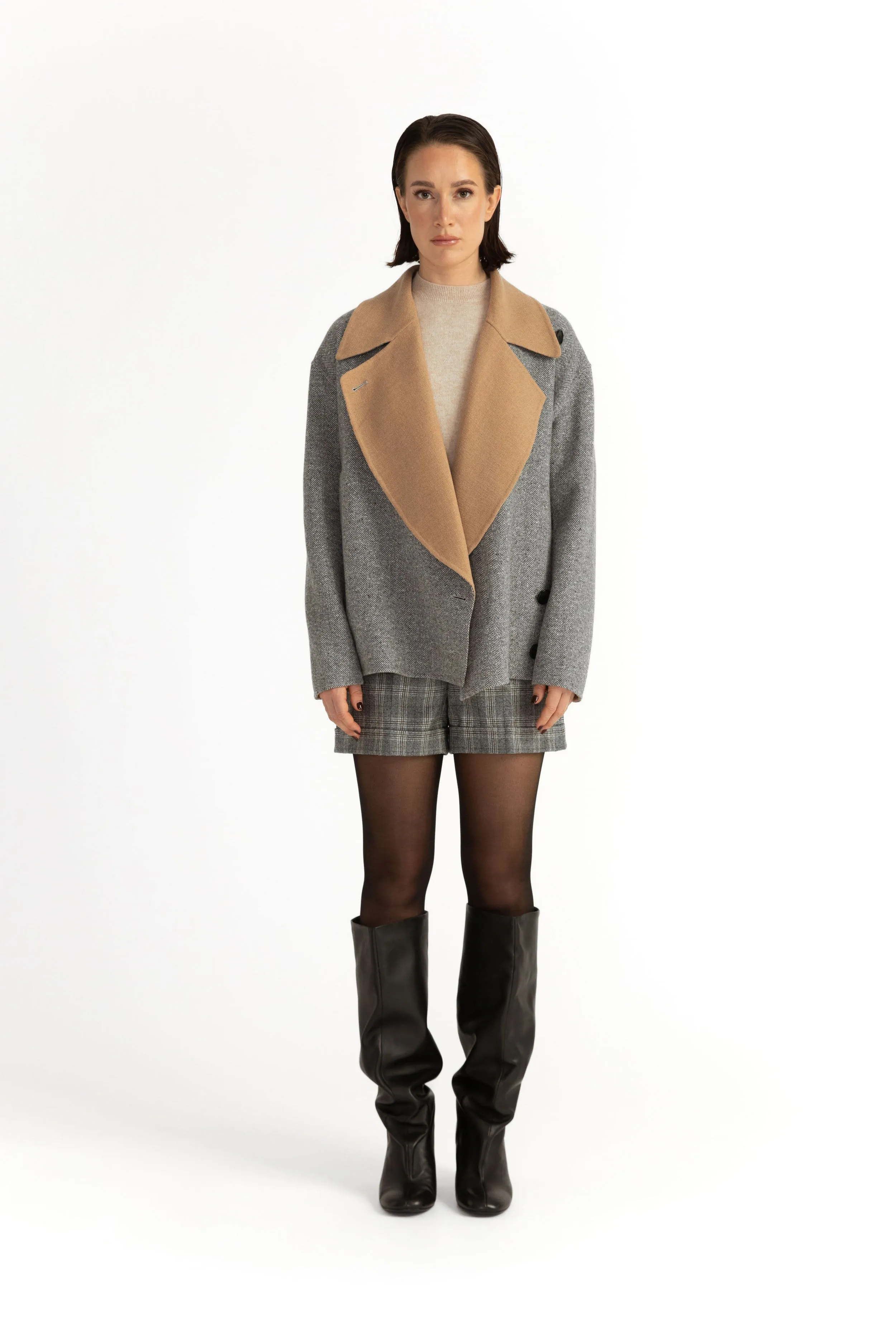 Varberg Coat - Oversized bomber jacket in grey