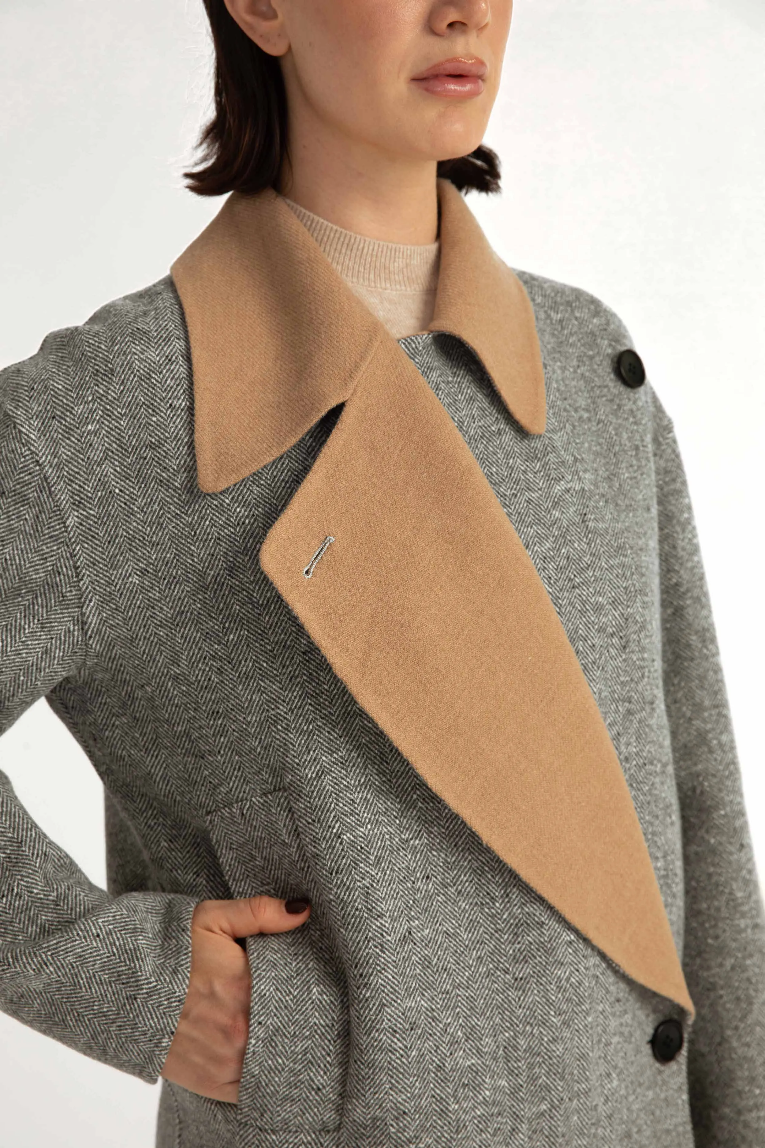 Varberg Coat - Oversized bomber jacket in grey