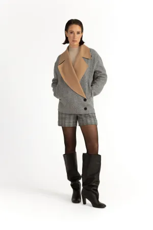 Varberg Coat - Oversized bomber jacket in grey