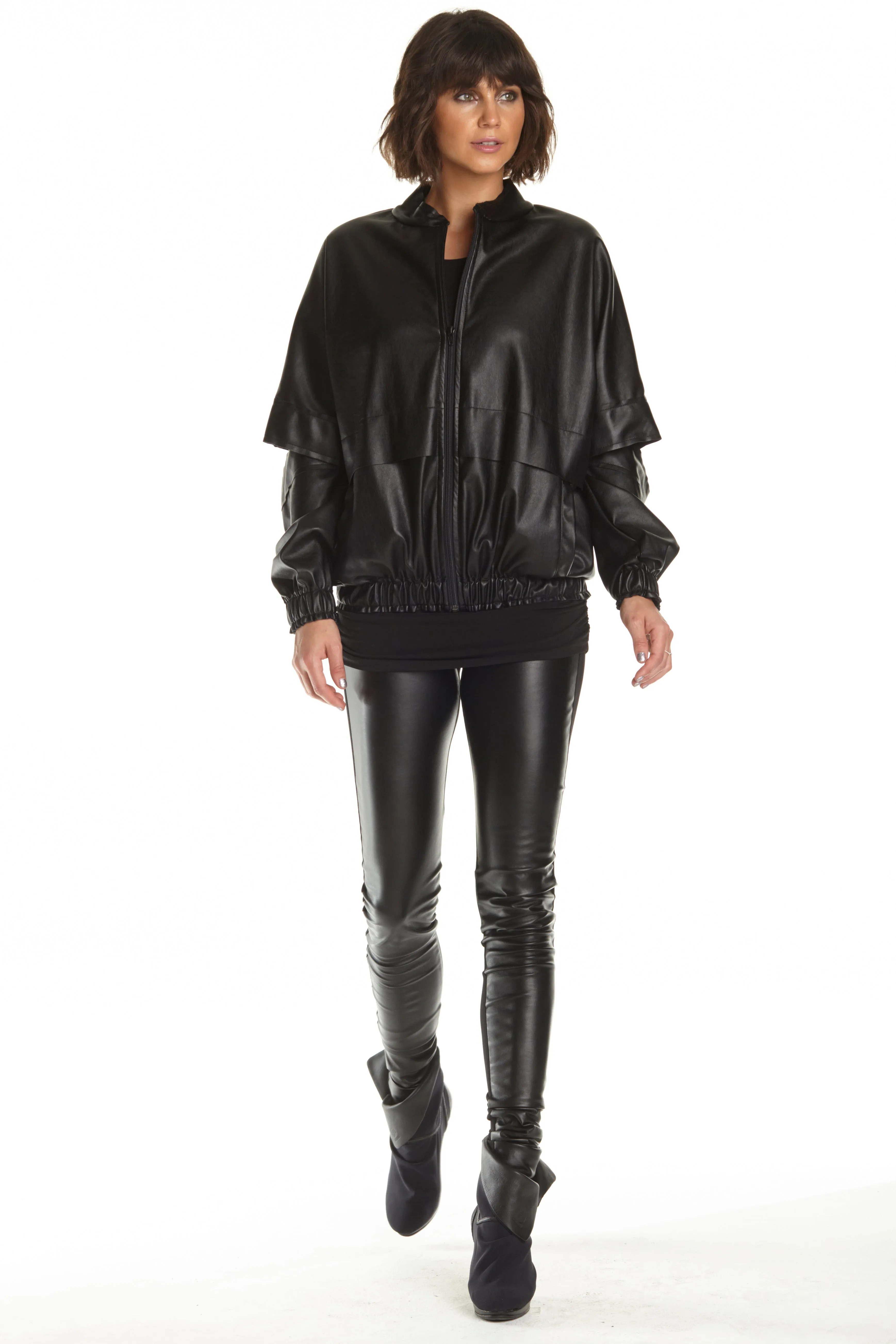 Vegan Leather Hipster Bomber Jacket