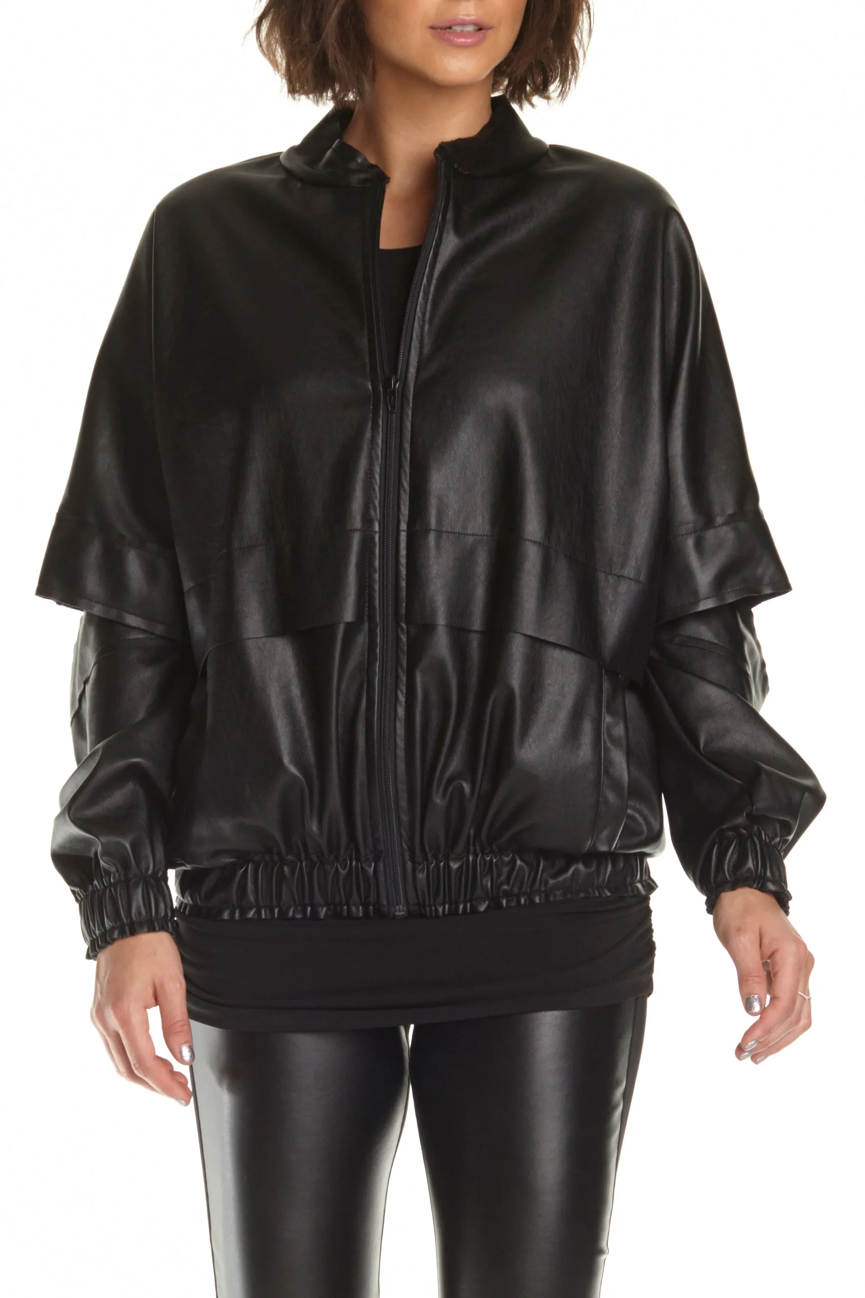 Vegan Leather Hipster Bomber Jacket
