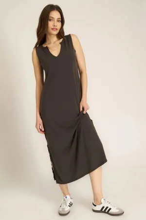 Ventura Notch Neck Dress by Project Social T | Vintage Black