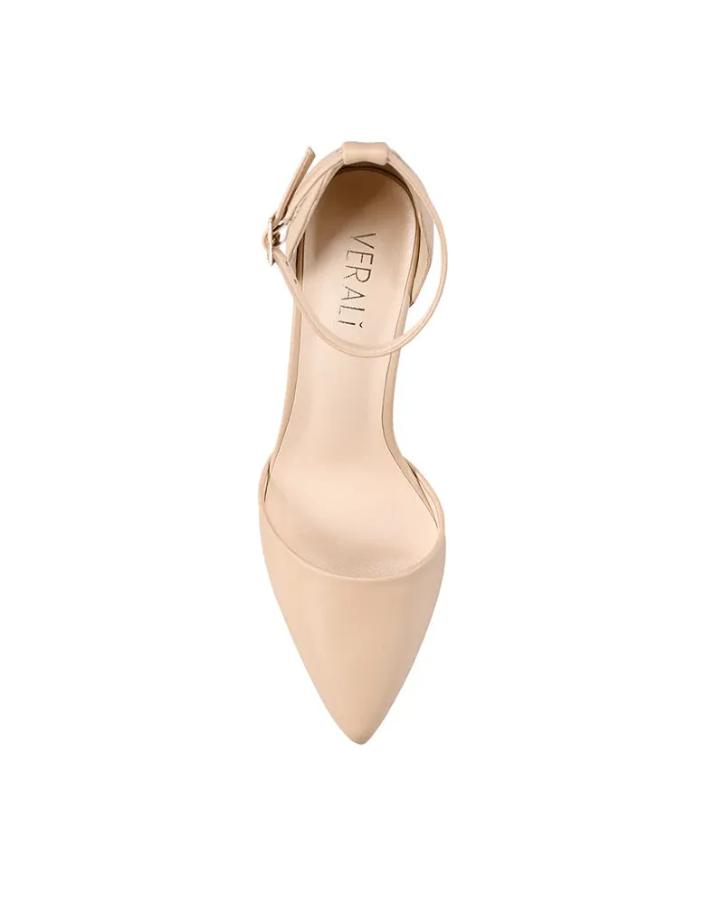 Verali Kitra Closed Toe Nude Shaved Block Heel