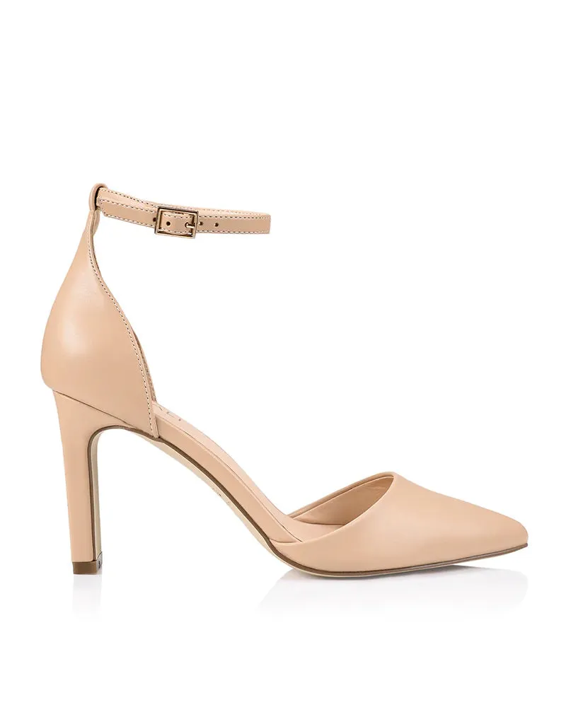 Verali Kitra Closed Toe Nude Shaved Block Heel