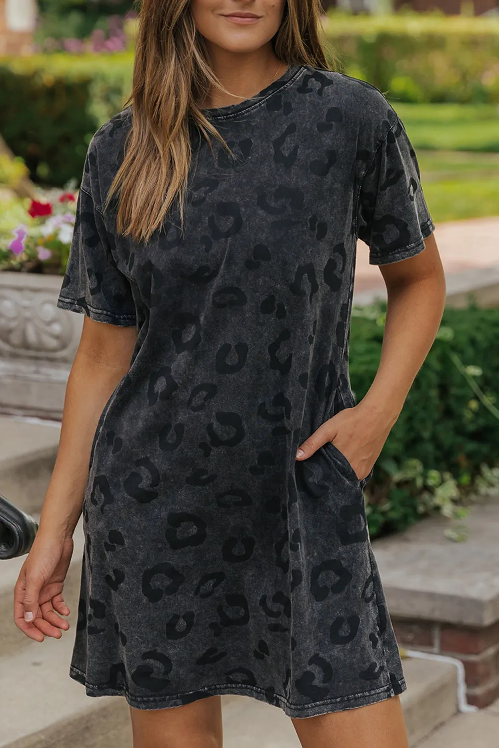 Vintage Leopard T-Shirt Dress