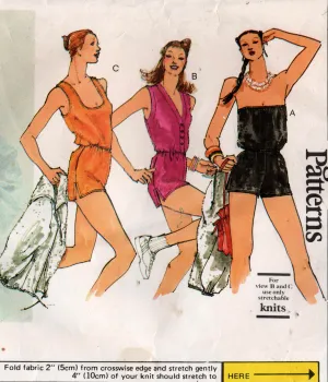Vogue 7604 Womens Hoodie & Rompers 1980s Vintage Sewing Pattern Size 12 Bust 34 inches