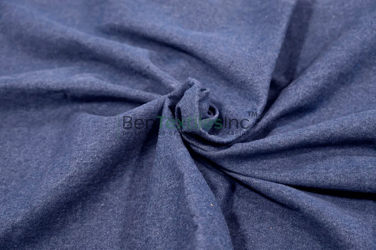 Washed Denim | 100% Cotton | 60" Wide | Soft, Pre Washed Denim Fabric for Apparel & Fashion
