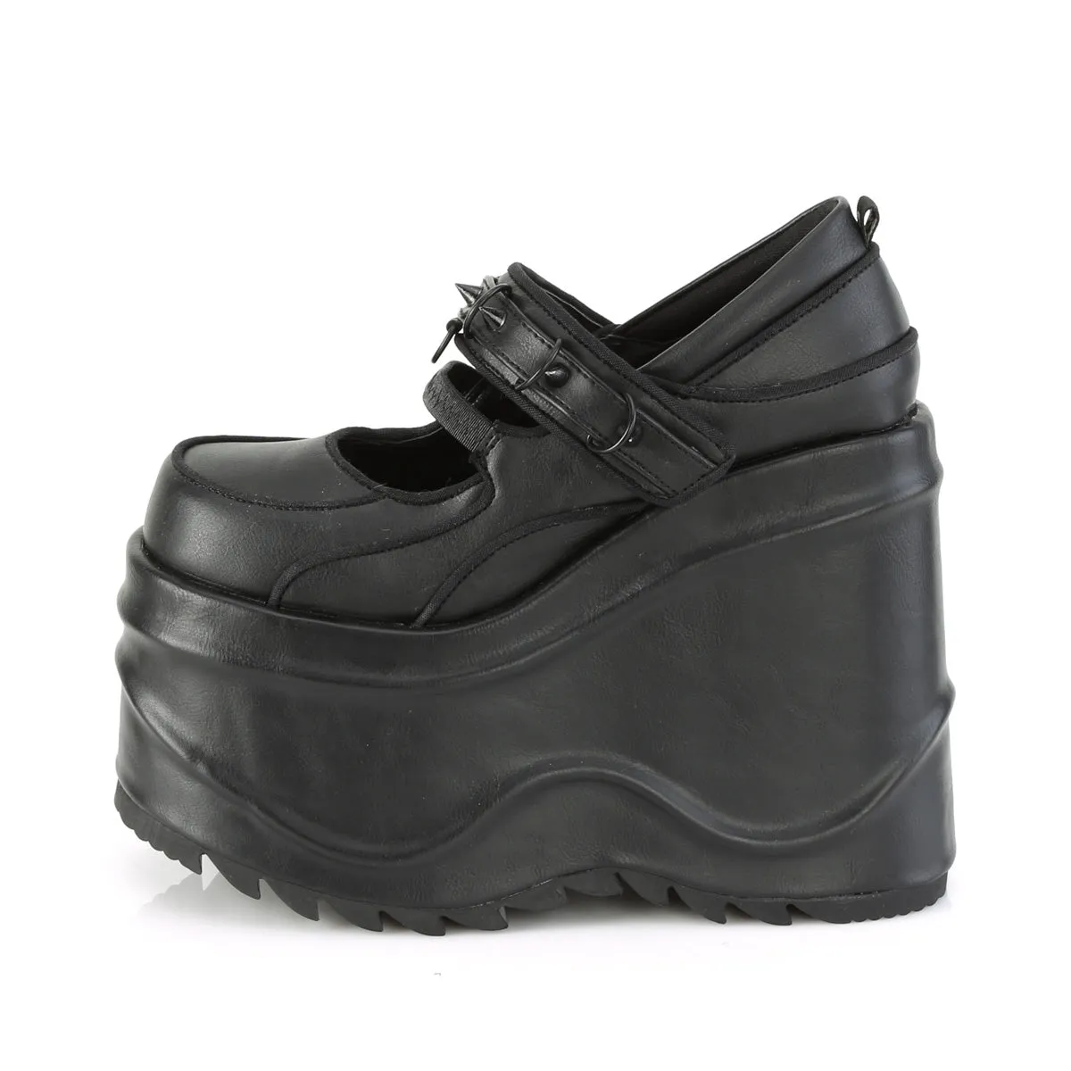WAVE-48  Black Vegan Leather