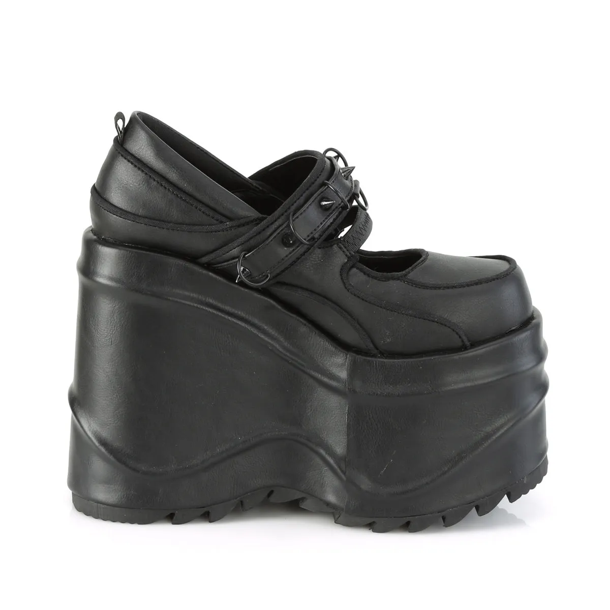 WAVE-48  Black Vegan Leather