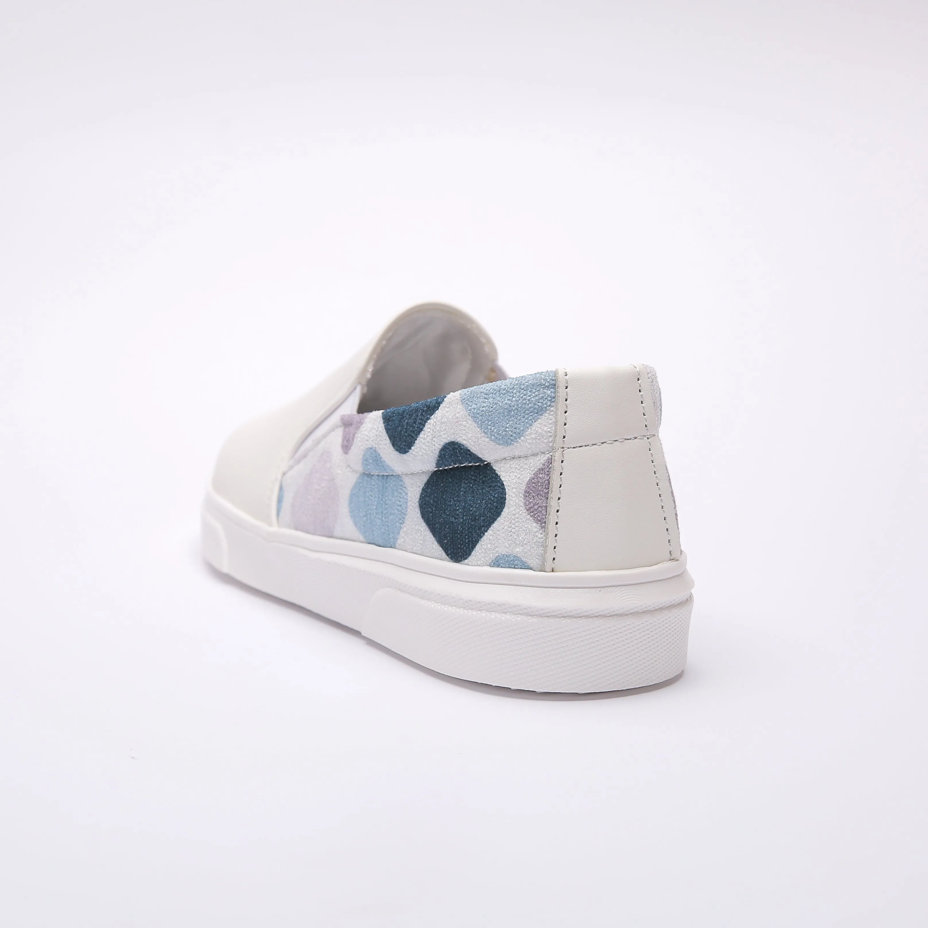 White and blue Slip On Sneakers
