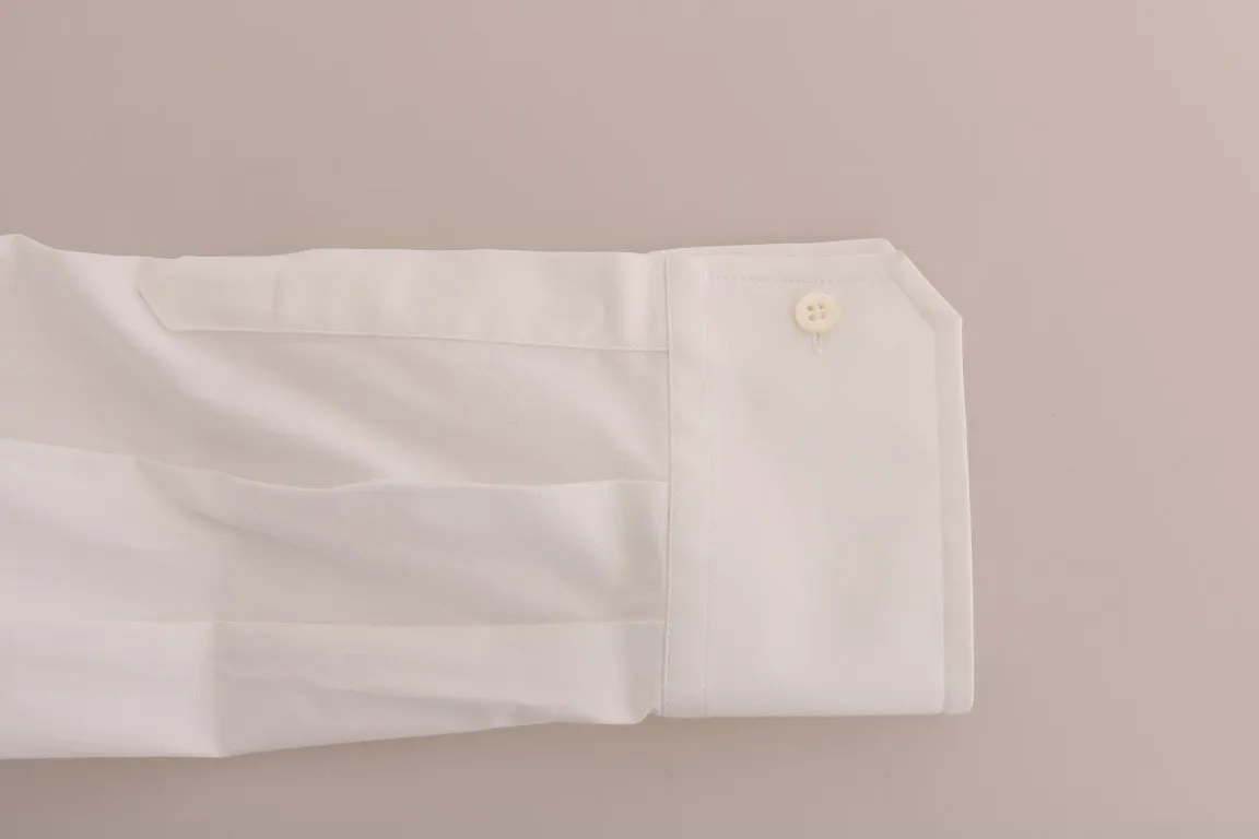 White Beaded Bow Cotton Shirt Dress