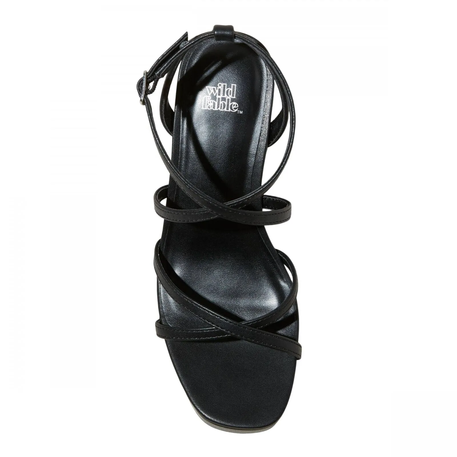 Wild Fable Ronnie Strappy Platform Wedge Heels with Memory Foam Insole Black 8M
