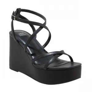 Wild Fable Ronnie Strappy Platform Wedge Heels with Memory Foam Insole Black 8M