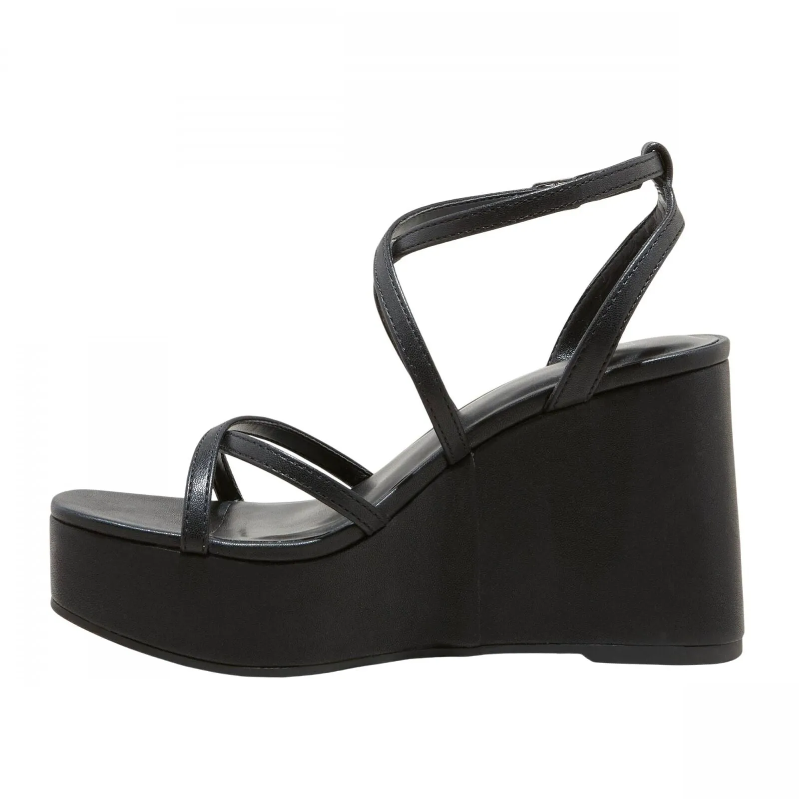 Wild Fable Ronnie Strappy Platform Wedge Heels with Memory Foam Insole Black 8M
