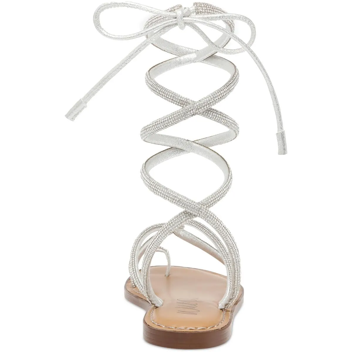 Wild Pair Womens GENNIFERF Gladiator Sandals Silver 5 Medium (B,M)