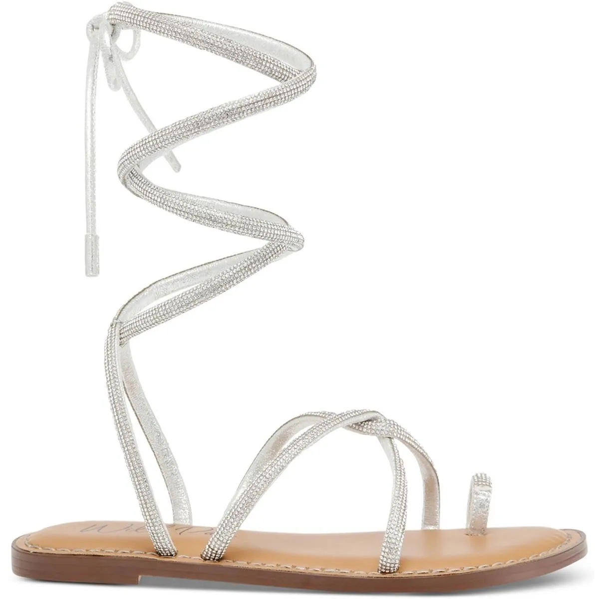 Wild Pair Womens GENNIFERF Gladiator Sandals Silver 5 Medium (B,M)