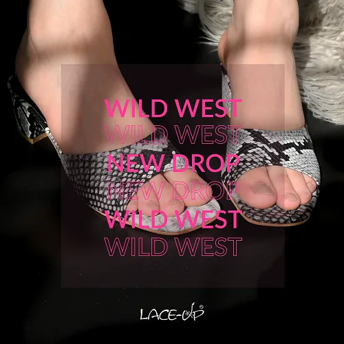 Wild West Block Heel Sandals For Her By Lace Up Shoes