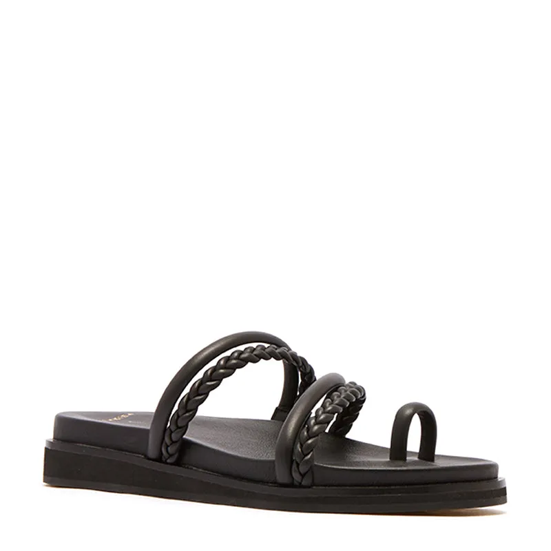 WILLOW  - BLACK BRAID LEATHER