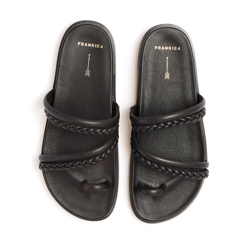WILLOW  - BLACK BRAID LEATHER