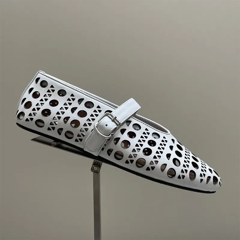 Women matte leather ballet flats
