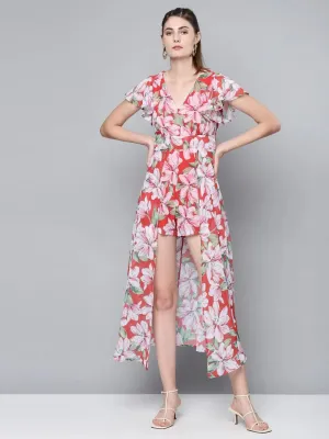 Women Printed Red Jumpsuits & Sets