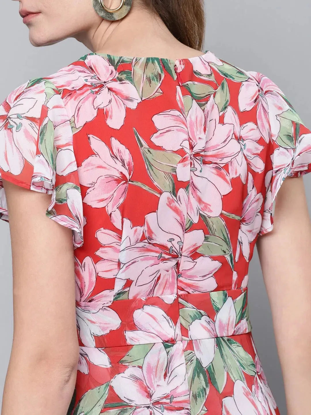 Women Printed Red Jumpsuits & Sets