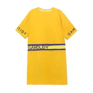 Women Summer Short Sleeves Letter T Shirt Dresses