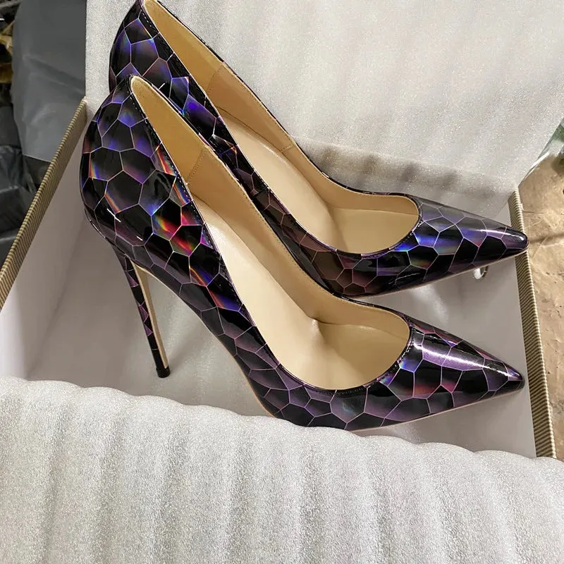 Women's Colored high heels lace less high heels