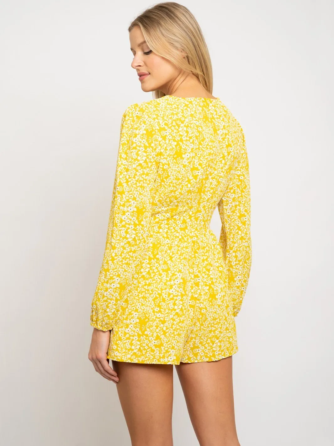 WOMEN'S FLORAL LONG SLEEVE ROMPER