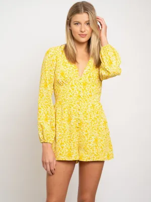 WOMEN'S FLORAL LONG SLEEVE ROMPER