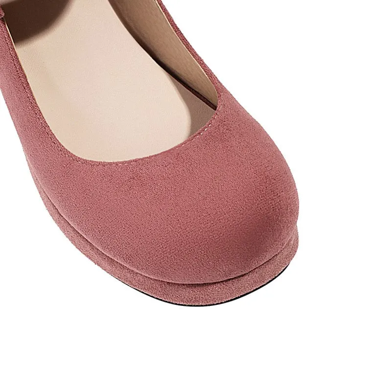 Women's Knot Chunky Heels Pumps Shoes