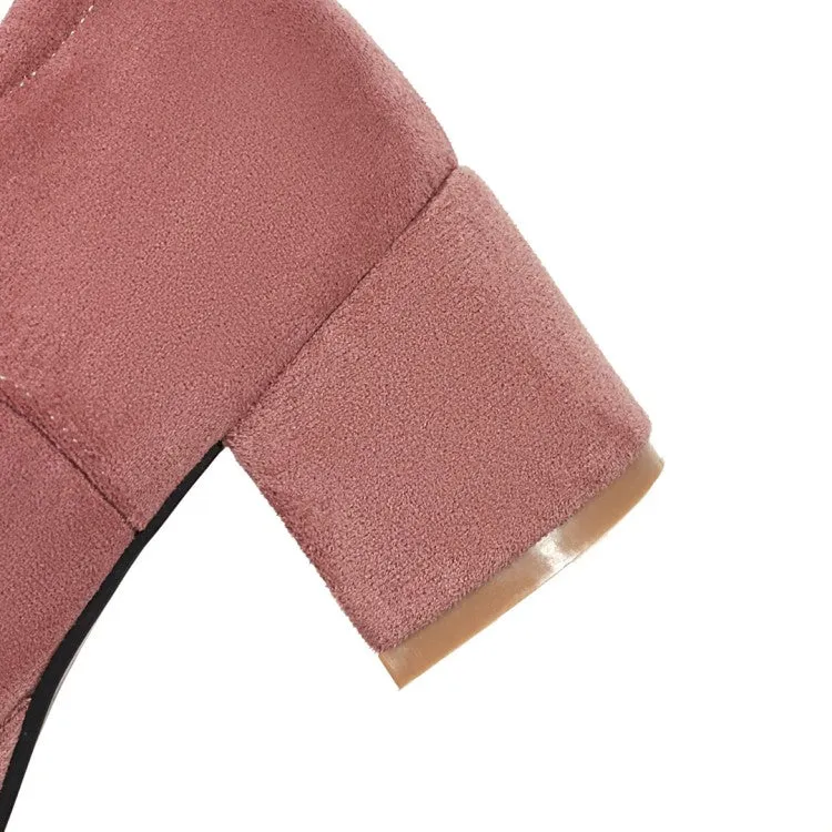 Women's Knot Chunky Heels Pumps Shoes