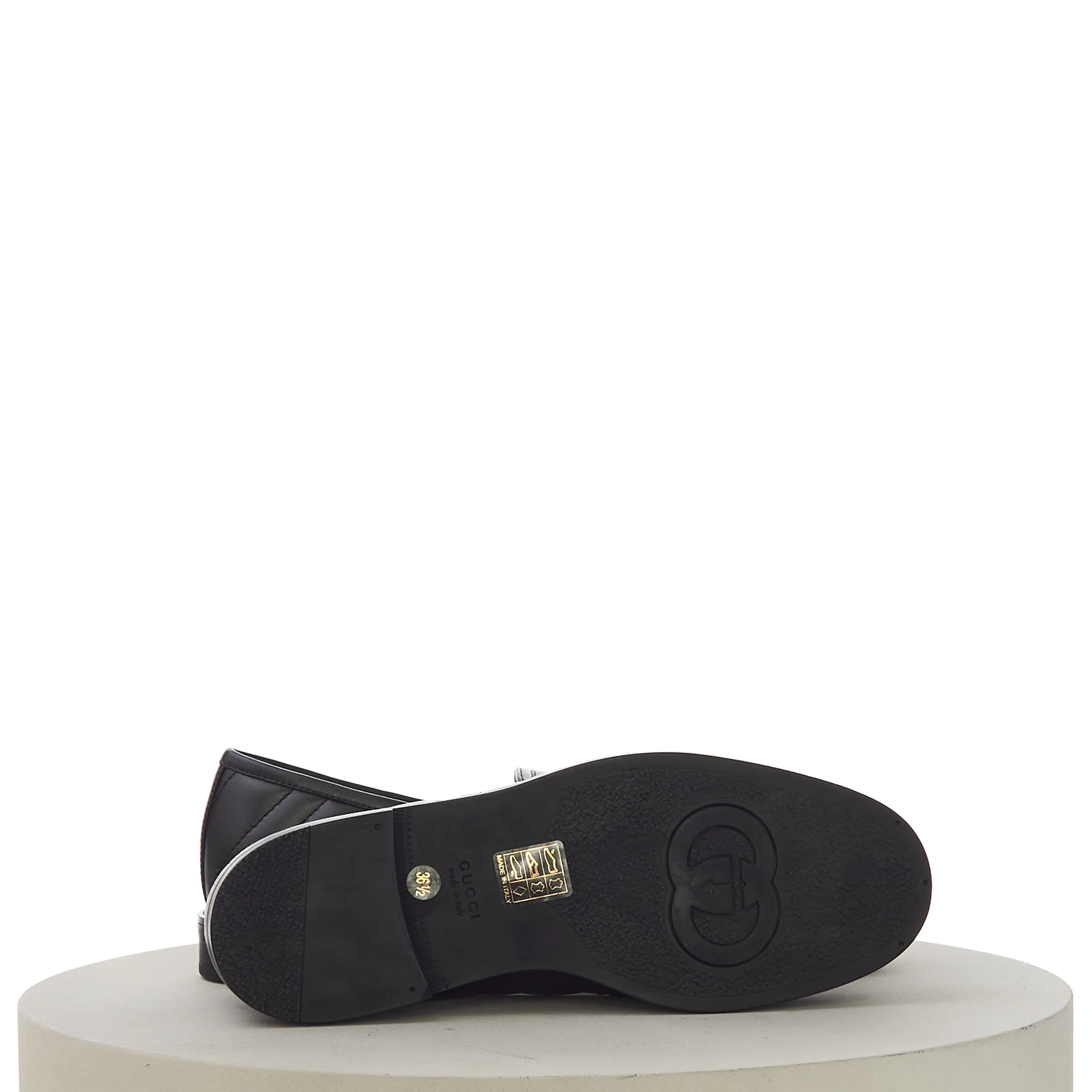 Women's Loafer With Double G In Black Leather