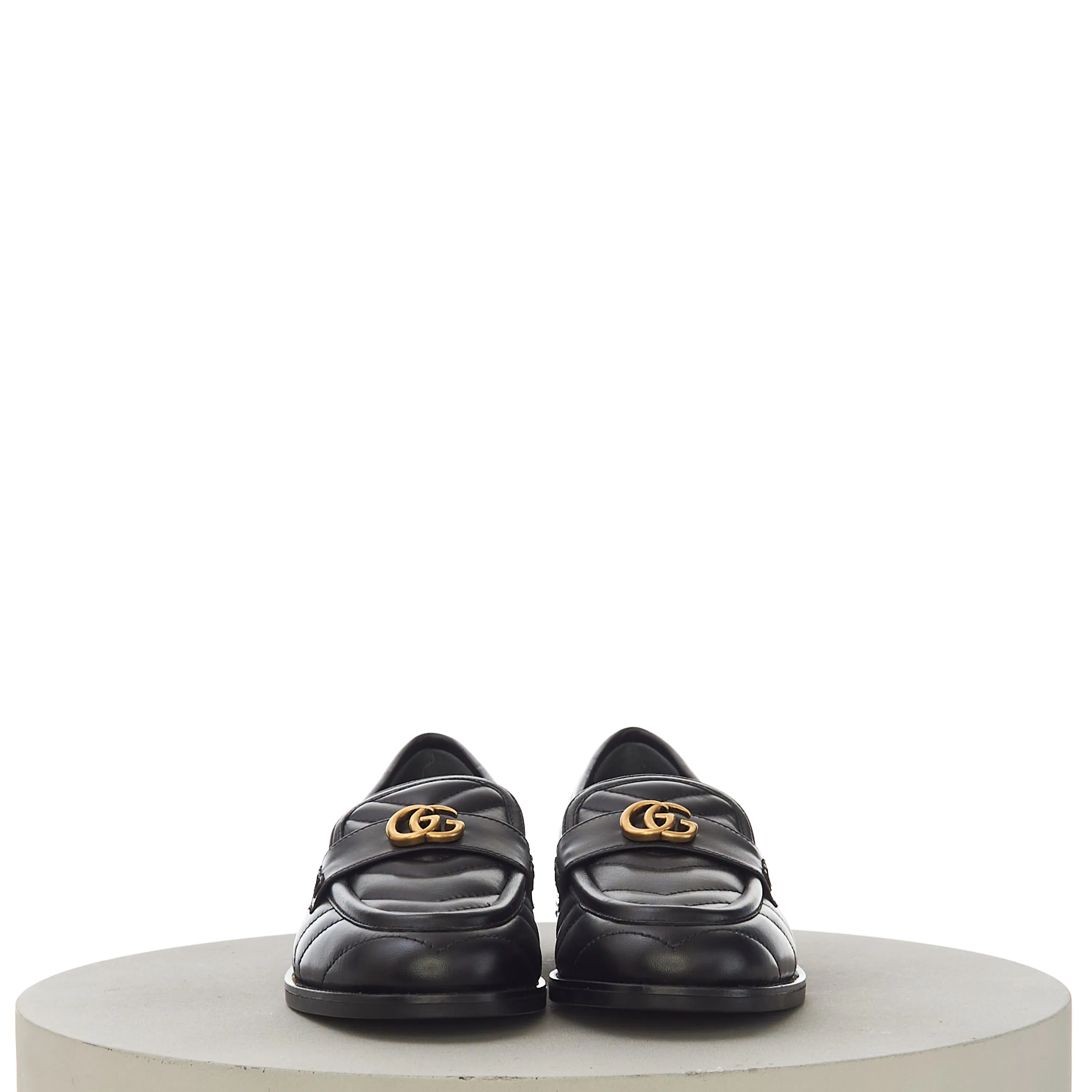 Women's Loafer With Double G In Black Leather
