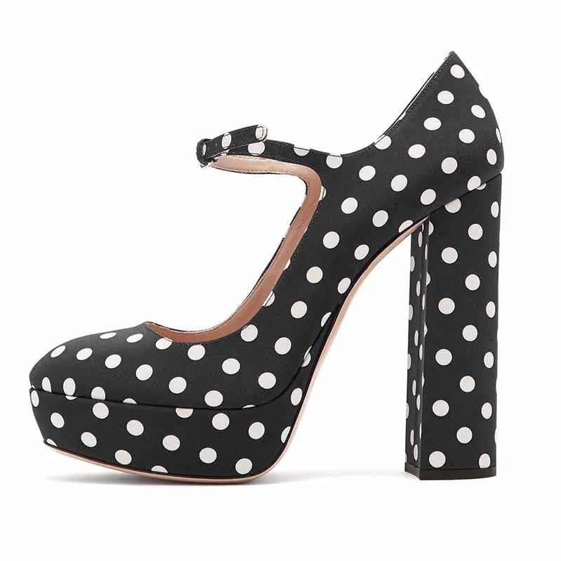 Womens Mary Jane Platform Heels Peep Toe Ankle Strap Pumps